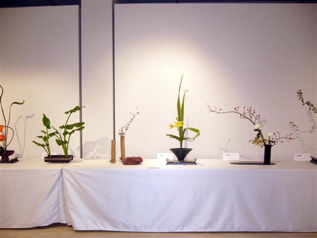 Trabajos de Ikebana. Escuela Valenciana de Arte Floral. Vista parcial