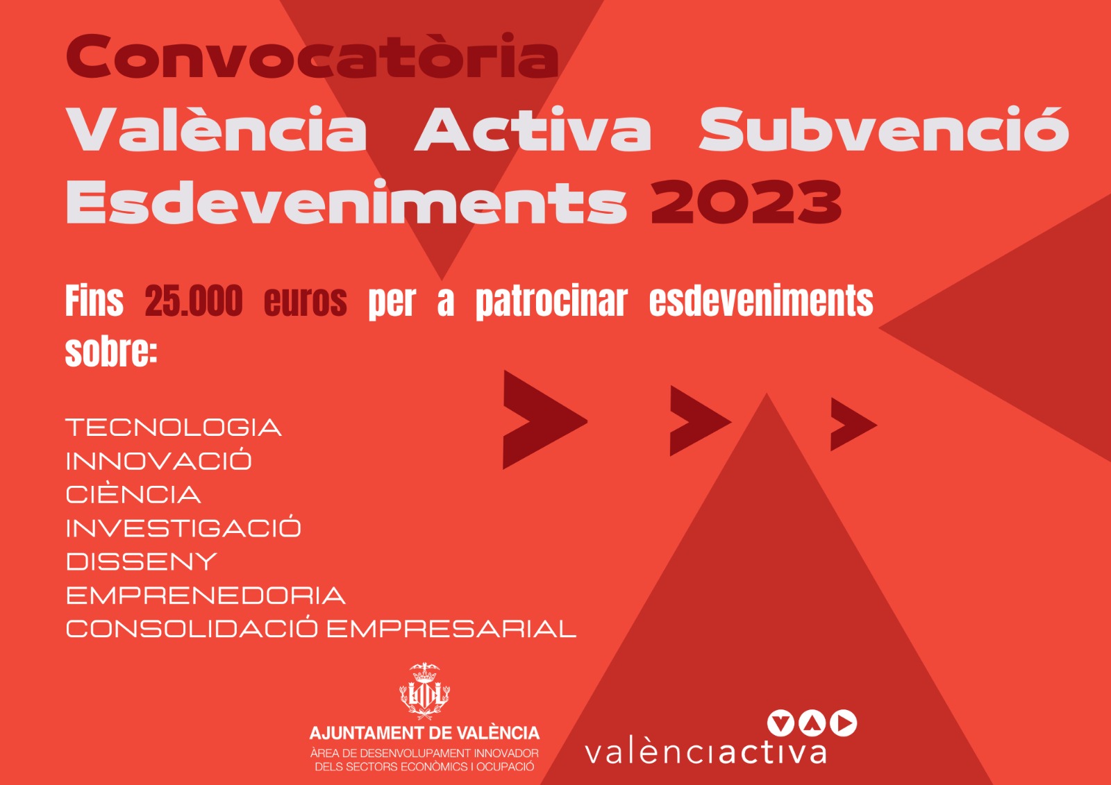València Activa Subvencións Esdeveniments 2023